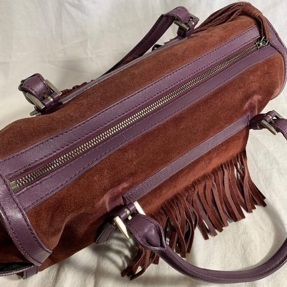 BURBERRY Purple Suede Fringed Barrel Tassel - Picture 10 of 14